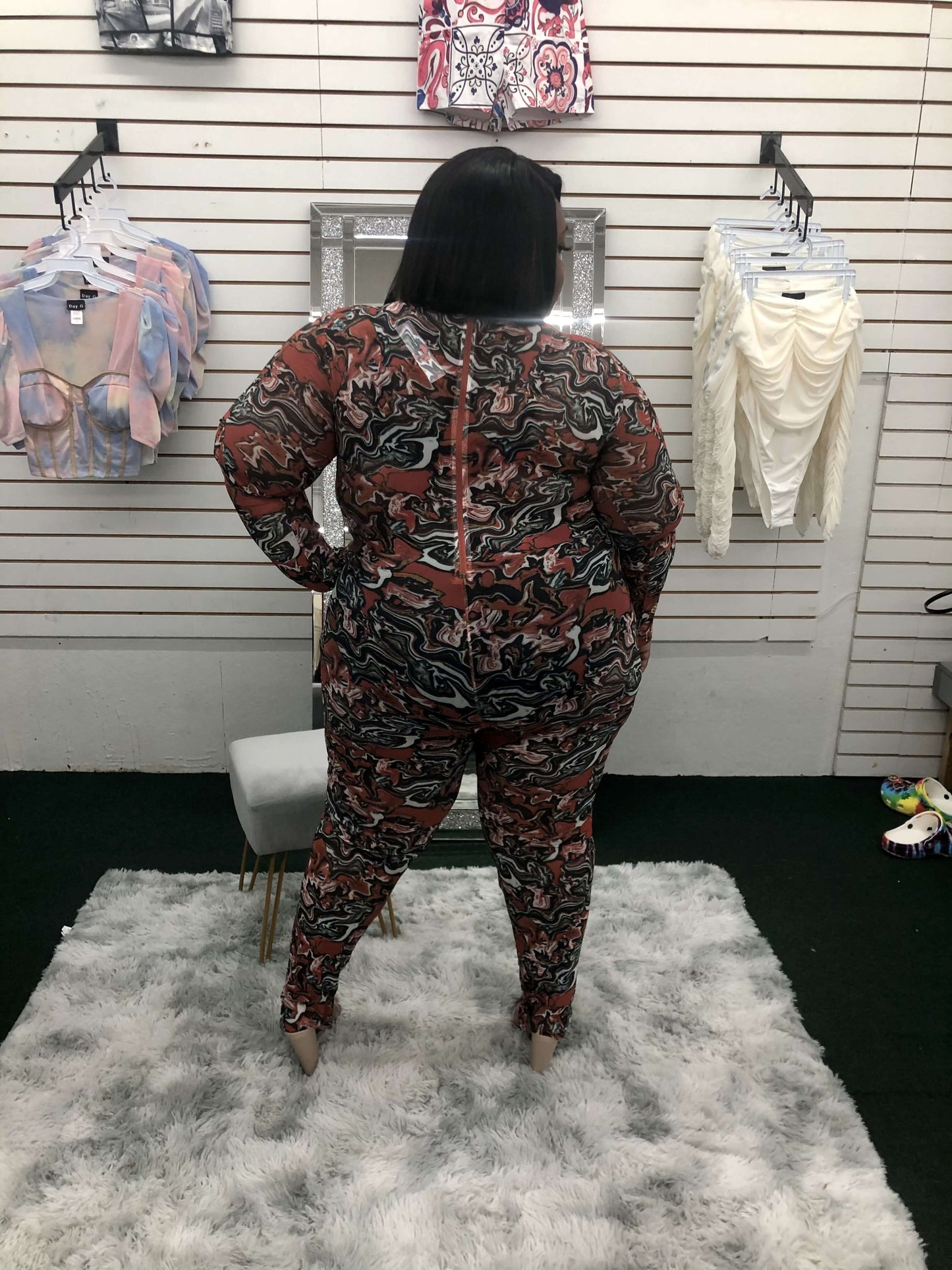 Stretch Mesh Jumpsuit - Klusiv LLC