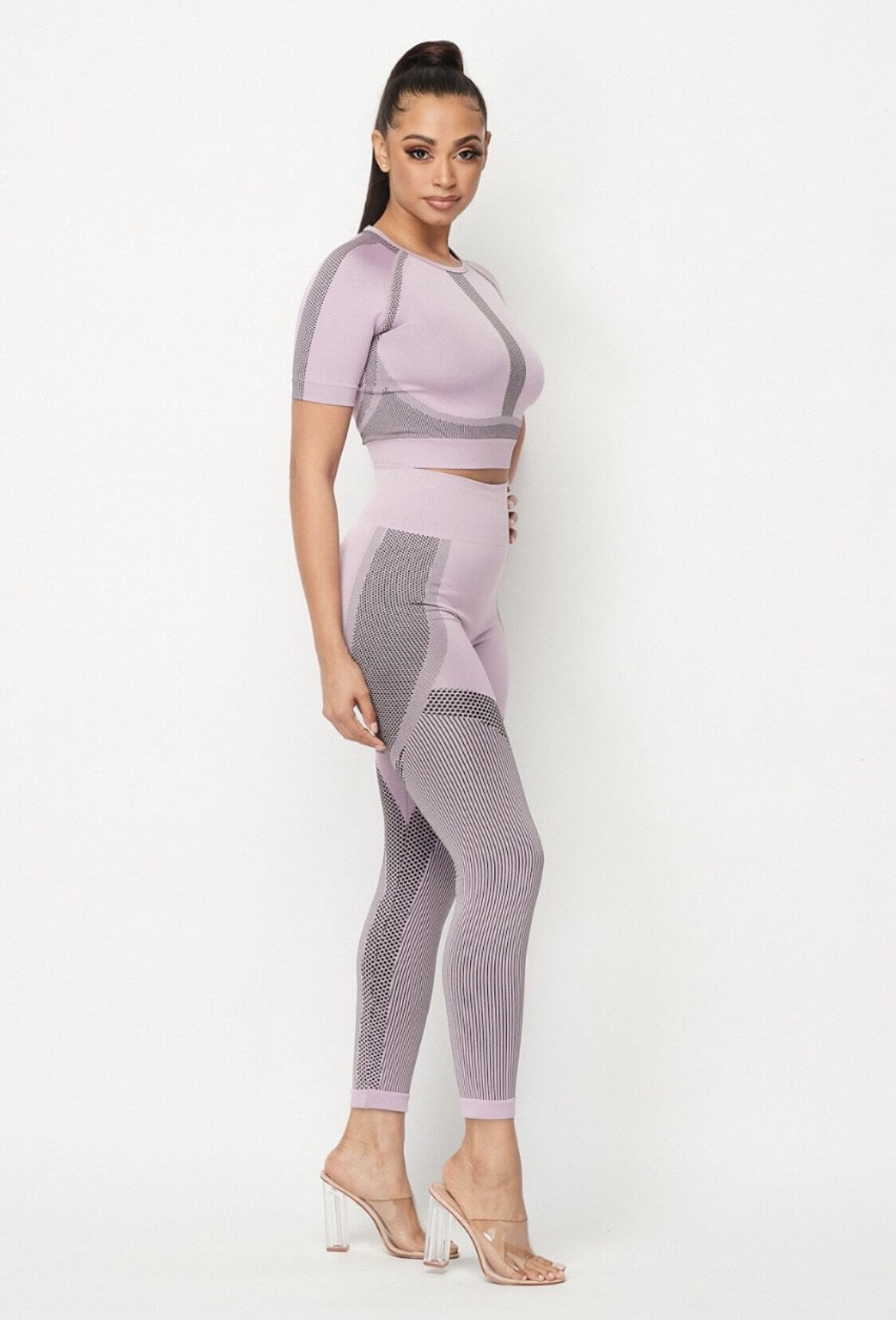 Seamless pastel two piece activewear set - Klusiv LLC