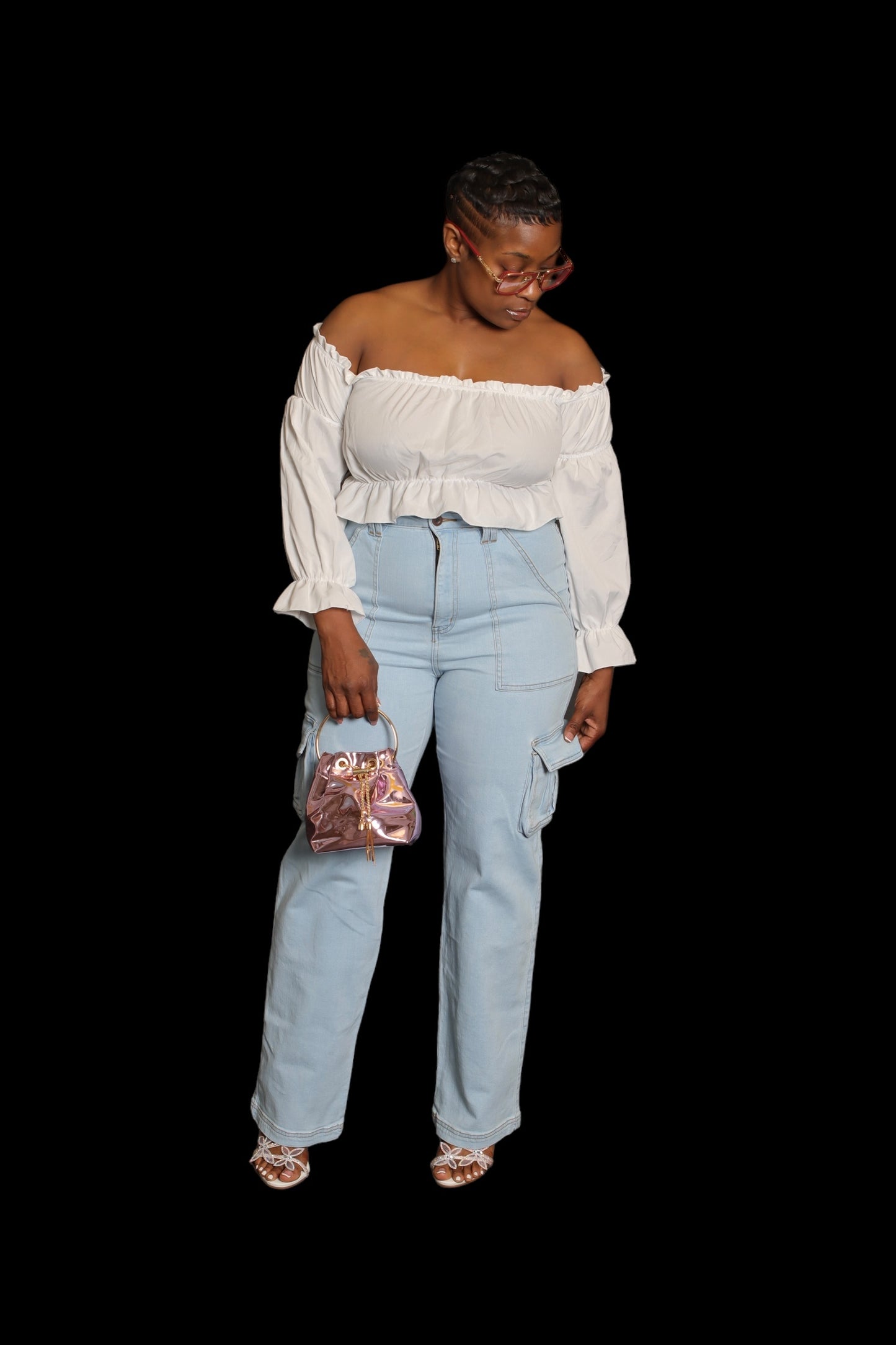 Light Denim Cargo Jeans