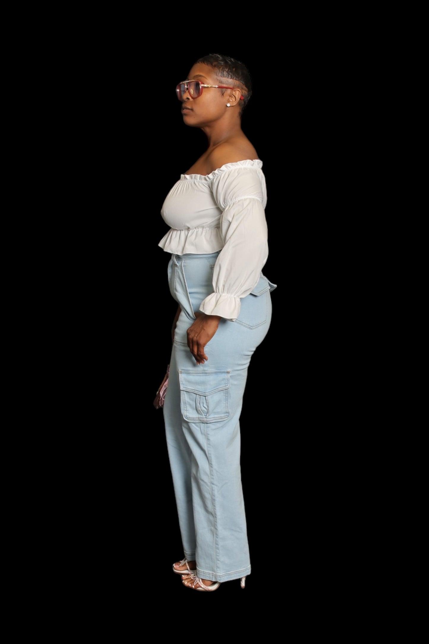 Light Denim Cargo Jeans