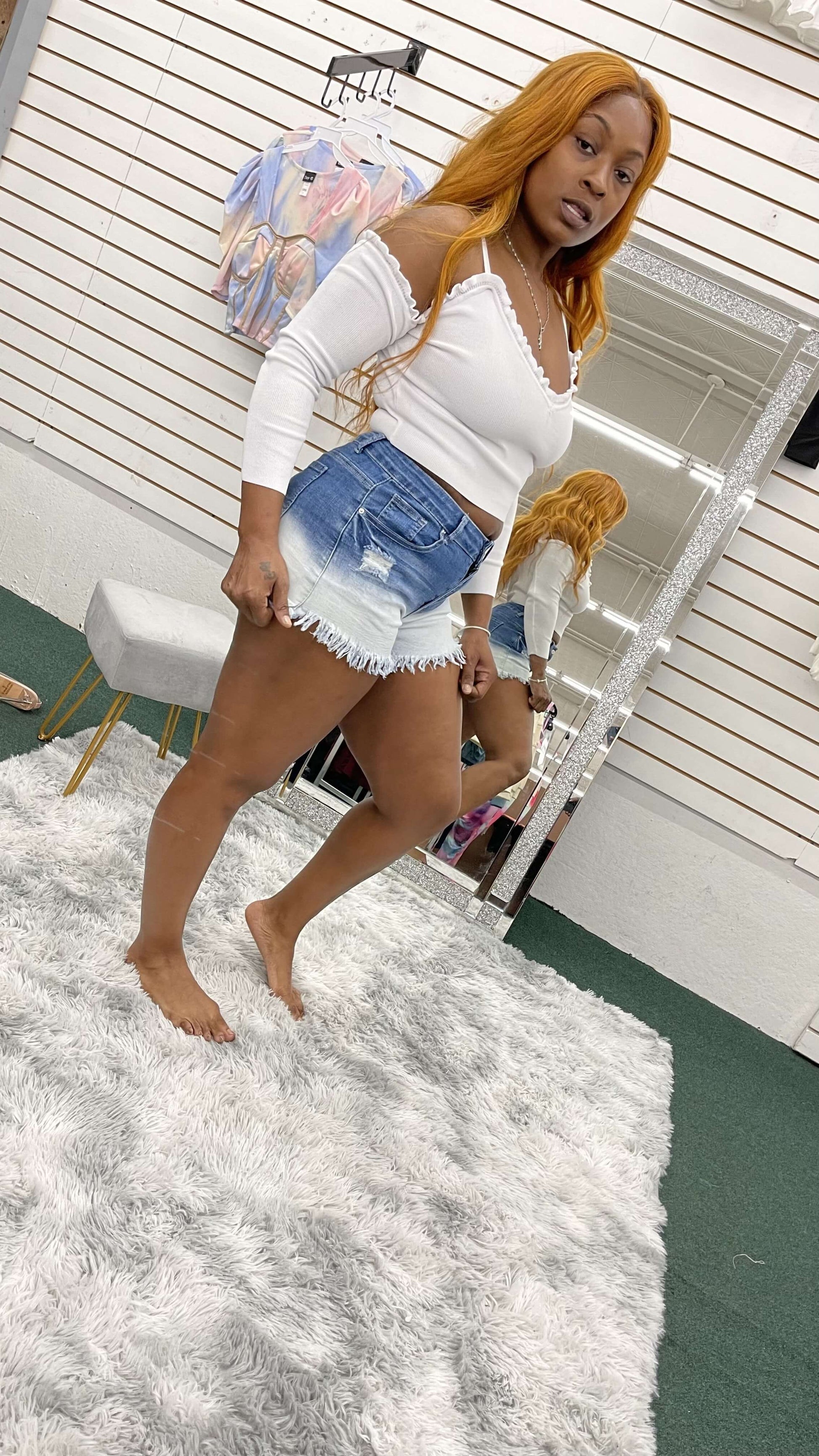 Dipped In Denim Shorts - Klusiv LLC