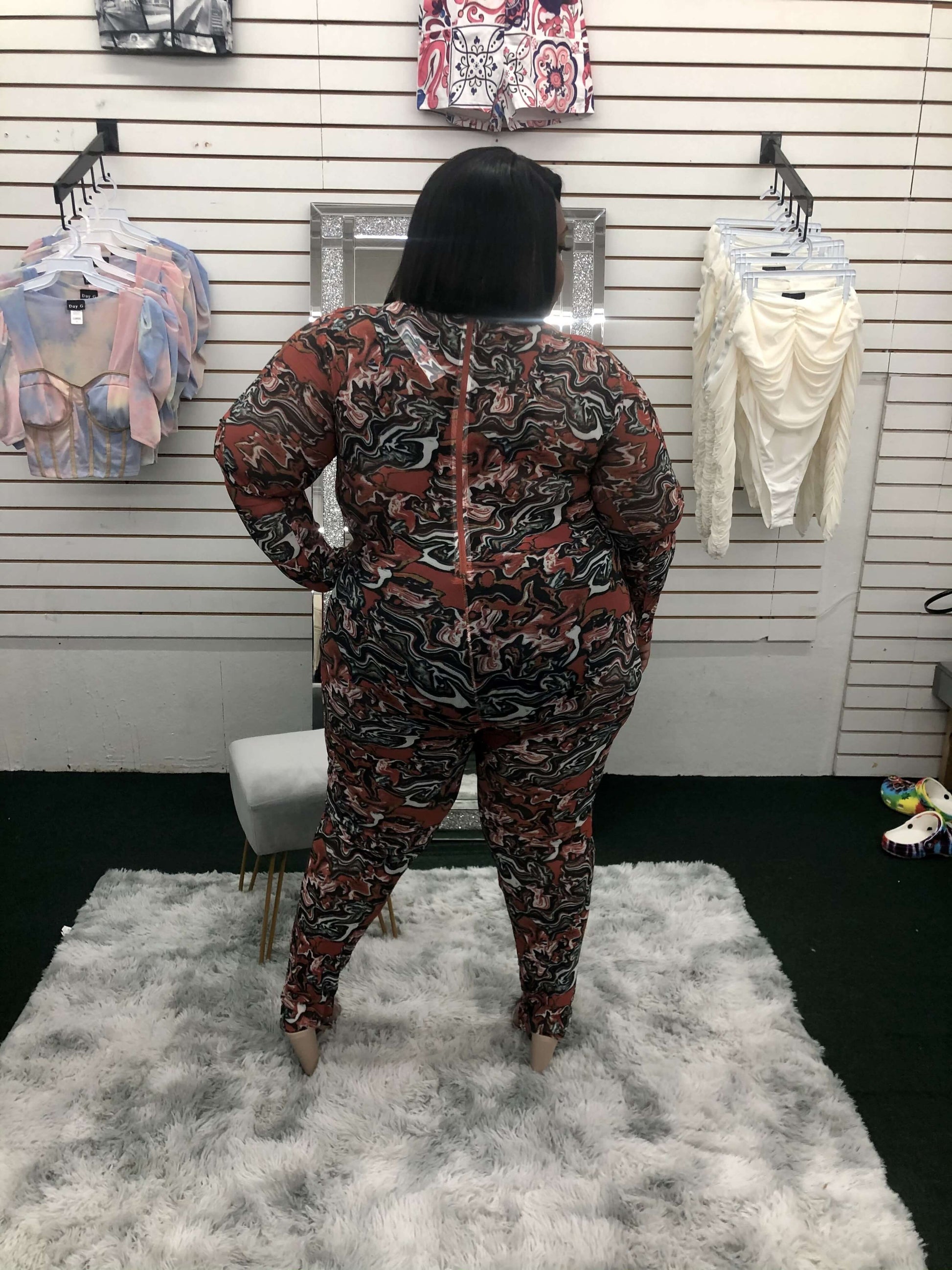 Stretch Mesh Jumpsuit - Klusiv LLC