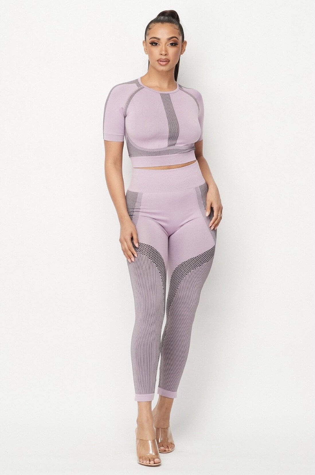 Seamless pastel two piece activewear set - Klusiv LLC