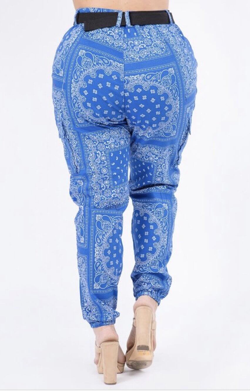 Plus Size Bandanna Pattern Joggers - Klusiv LLC
