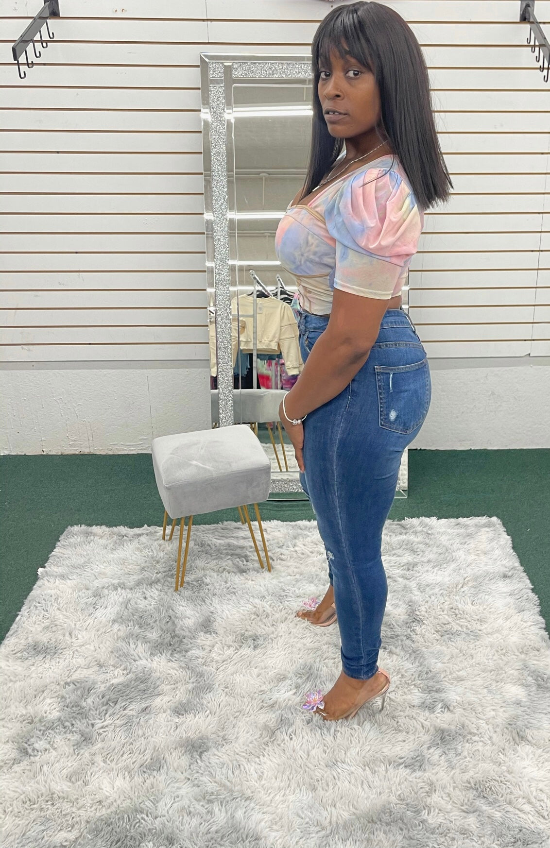 Stretchy High Waist Jeans - Klusiv LLC