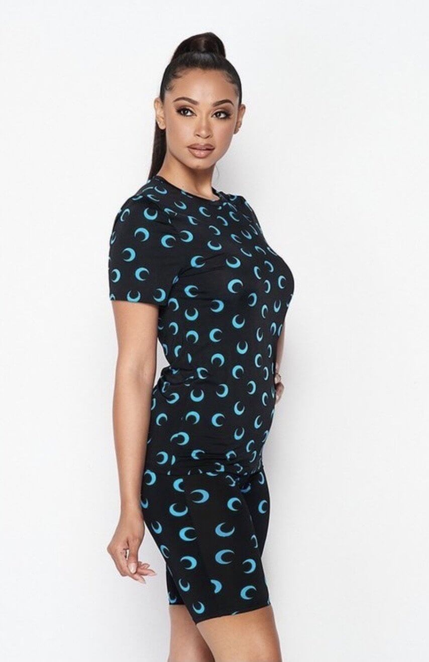 Moon Night Two Piece Biker Short Set - Klusiv LLC